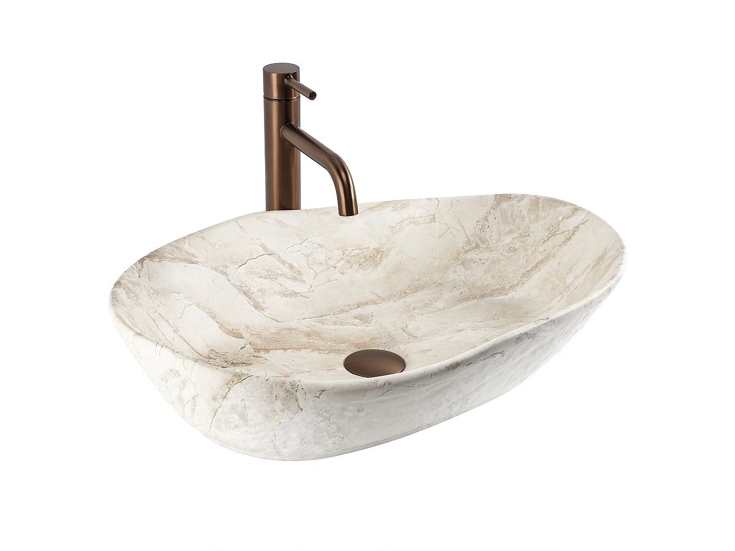 Vasque À Poser Rea Emilia Reno Beige, Stone Imitation