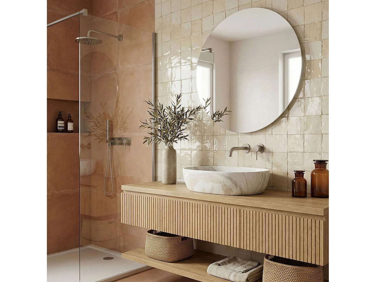 Vasque À Poser Rea Amelia 48 Saturn Beige