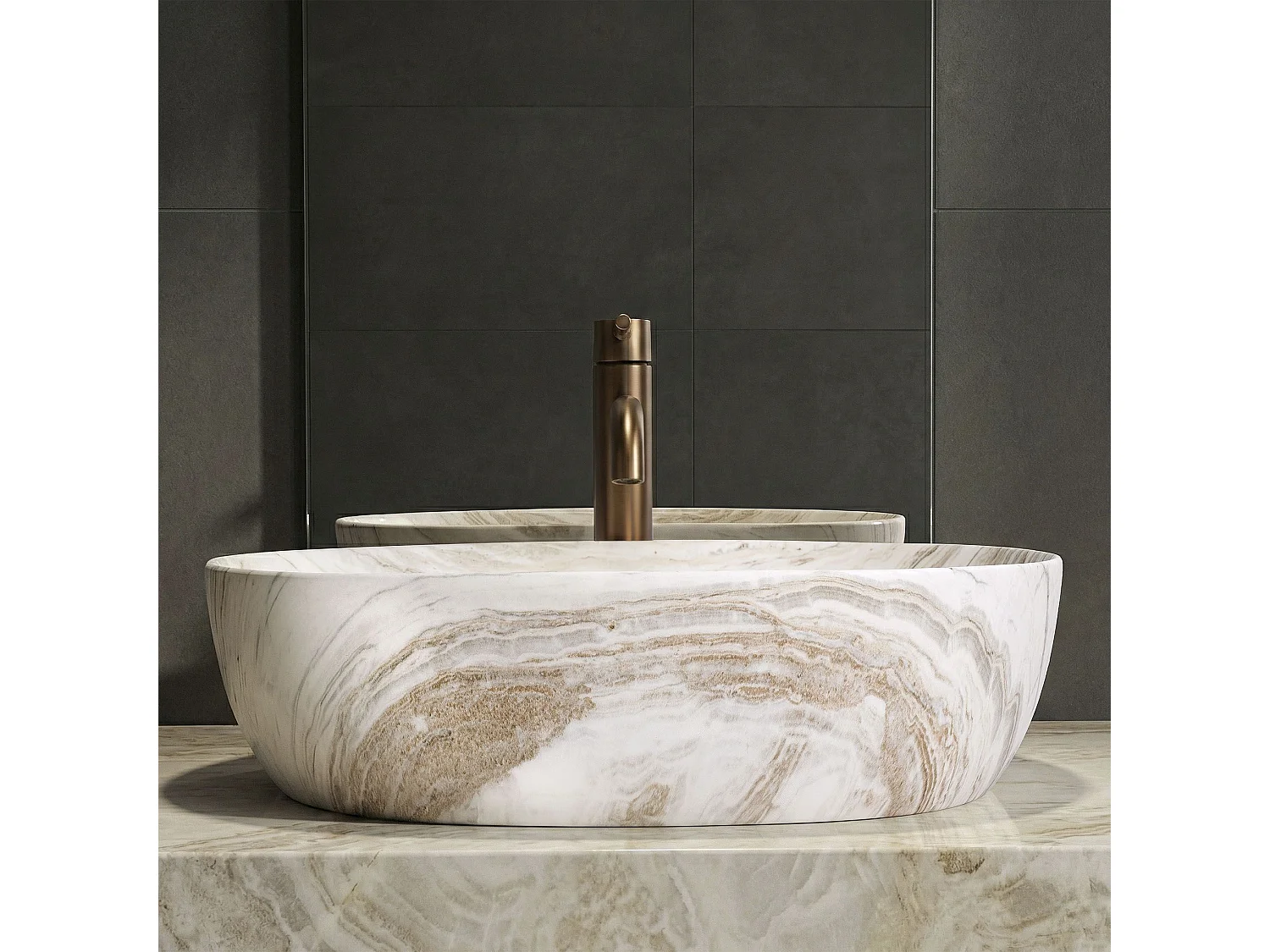 Vasque À Poser Rea Amelia 48 Saturn Beige