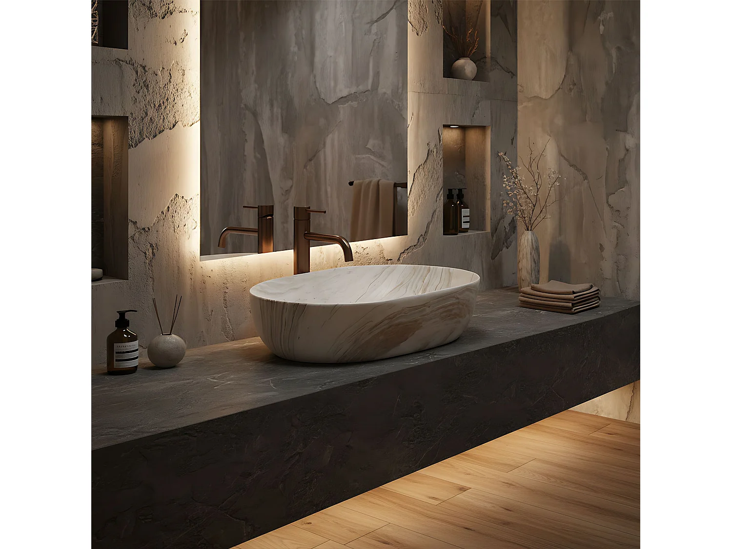 Vasque À Poser Rea Amelia 48 Saturn Beige