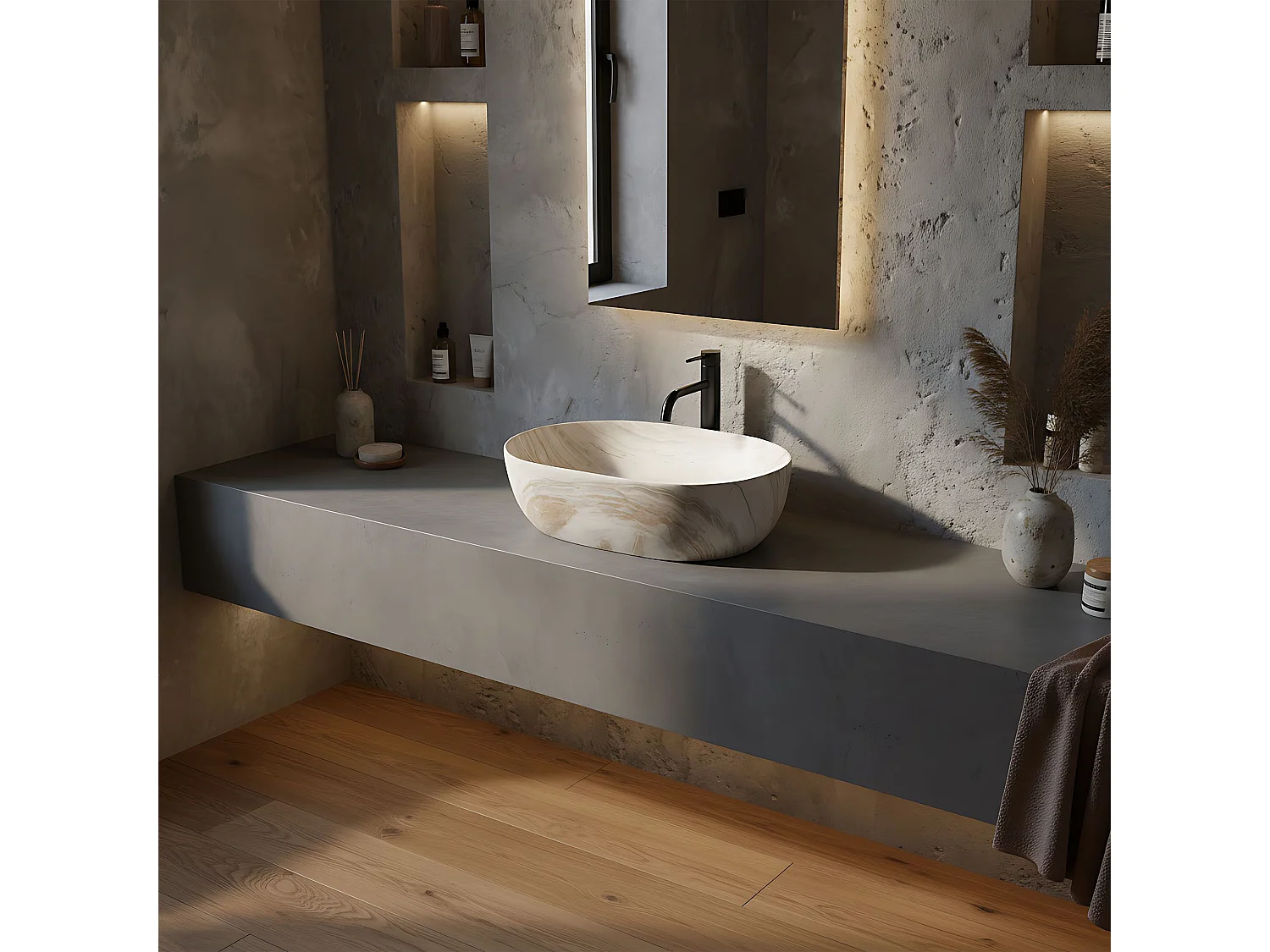 Vasque À Poser Rea Amelia 48 Saturn Beige