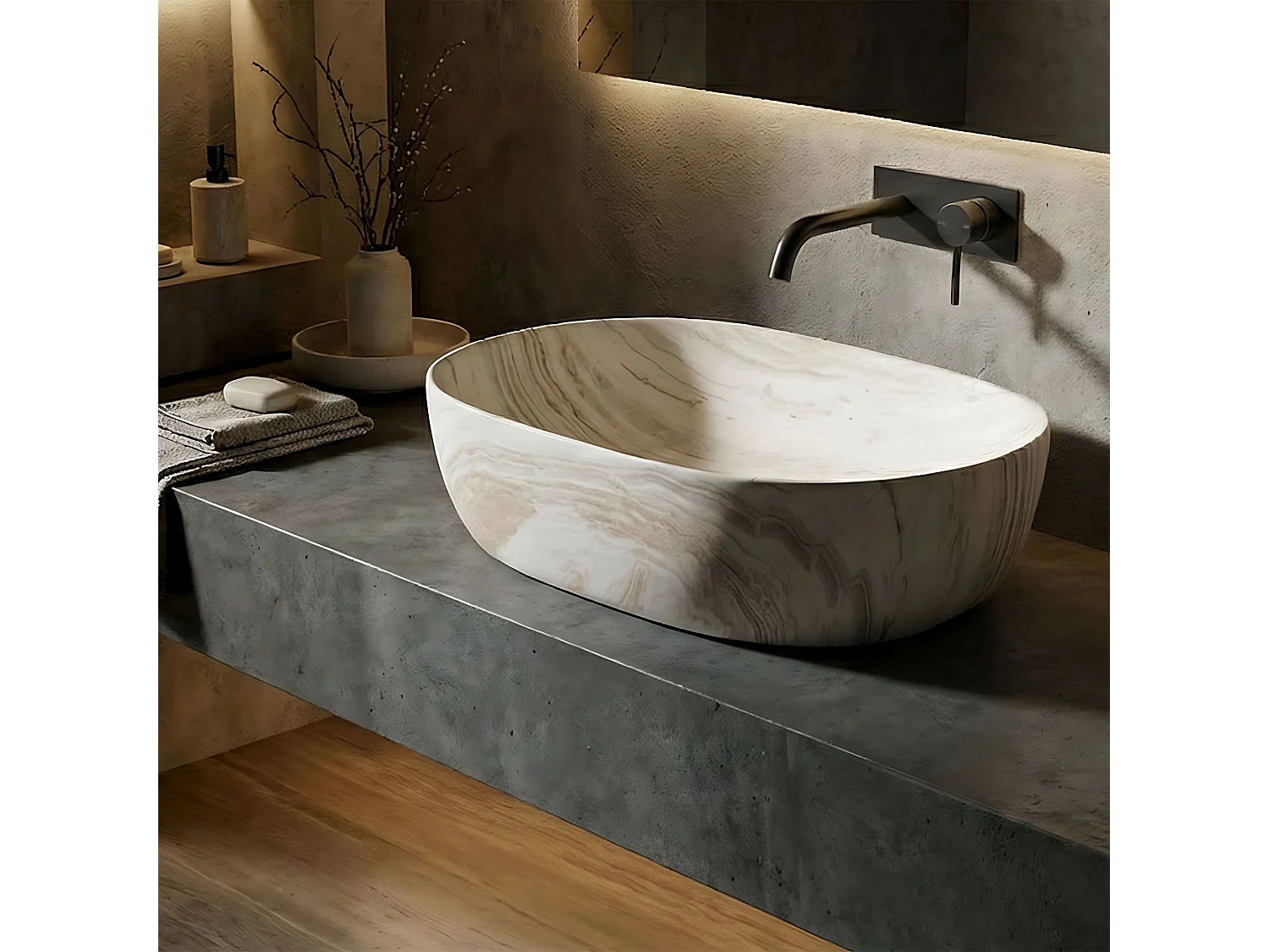 Vasque À Poser Rea Amelia 48 Saturn Beige