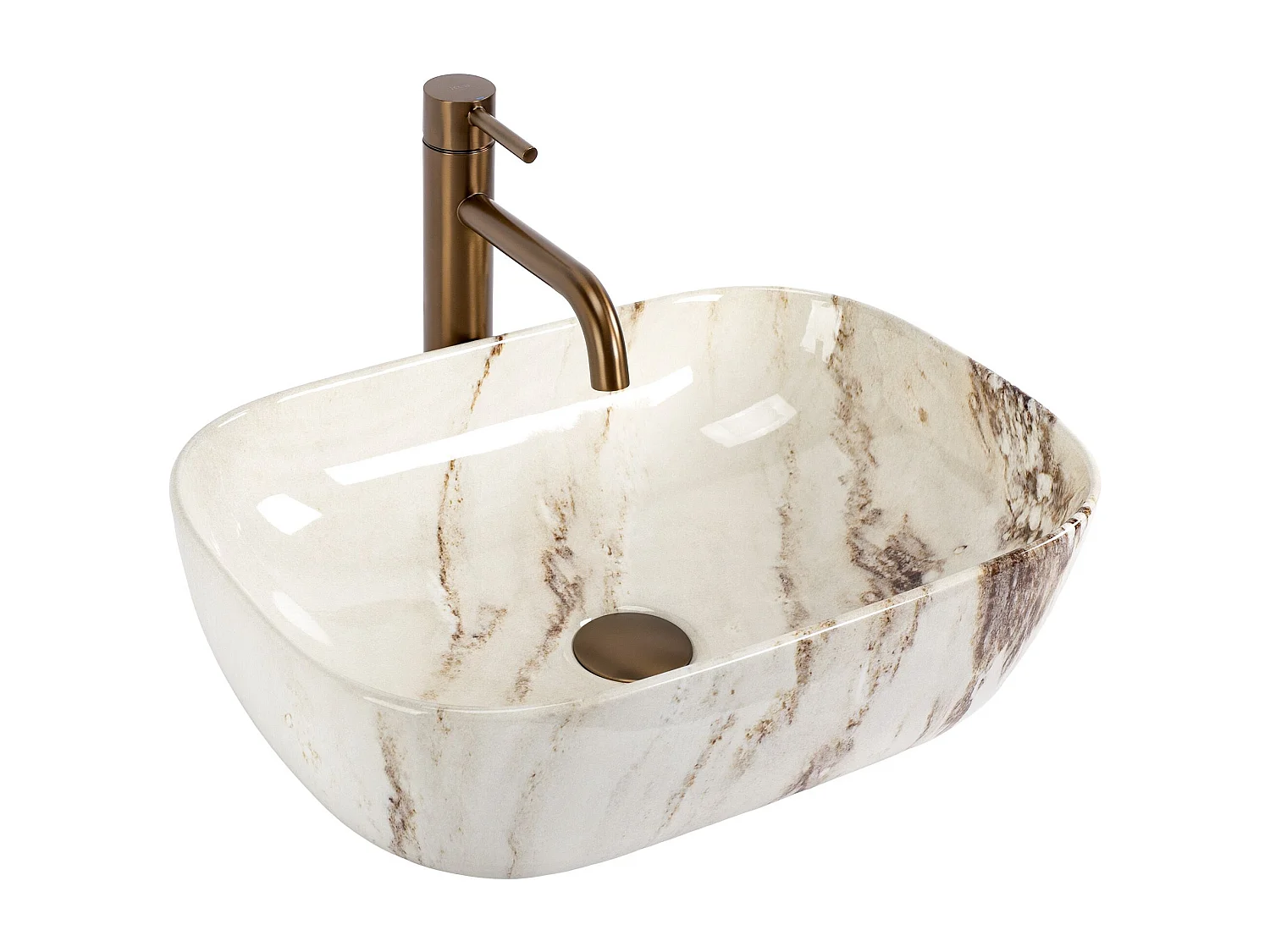 Vasque À Poser Rea Marrone shiny Beige