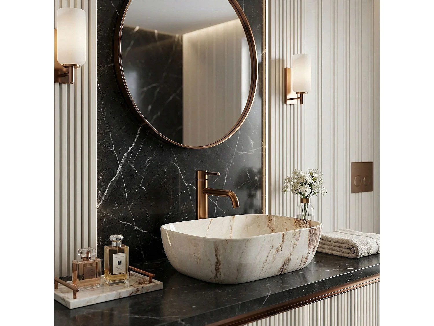 Vasque À Poser Rea Marrone shiny Beige