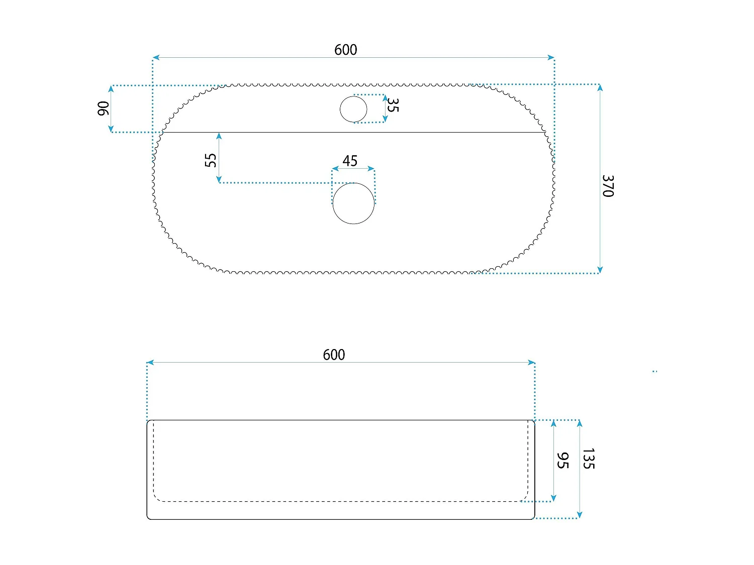Opzetwastafel Rea Marcela 60 Saturn Beige