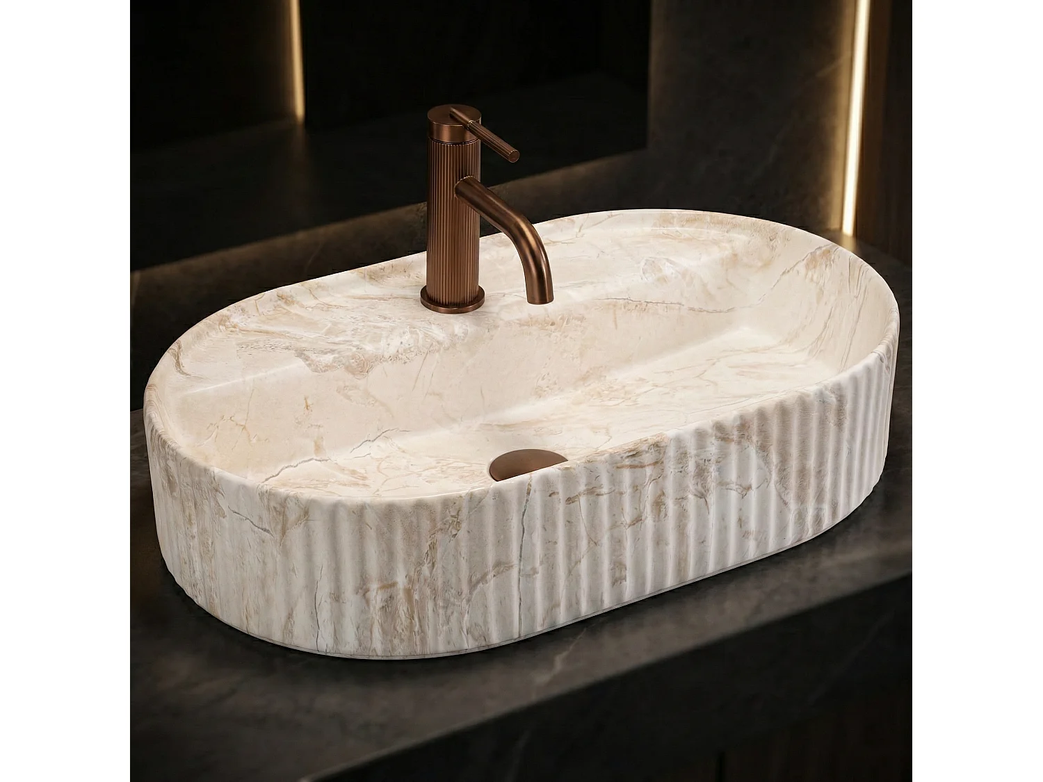 Opzetwastafel Rea Marcela 60 Saturn Beige