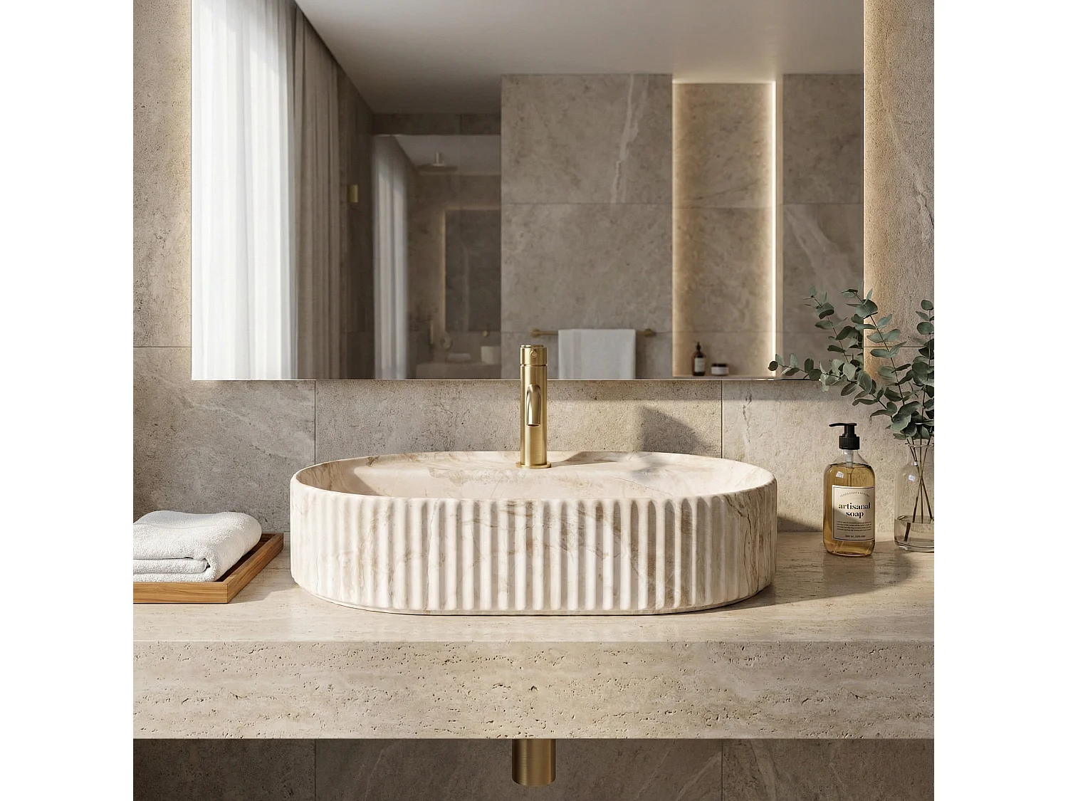 Opzetwastafel Rea Marcela 60 Saturn Beige