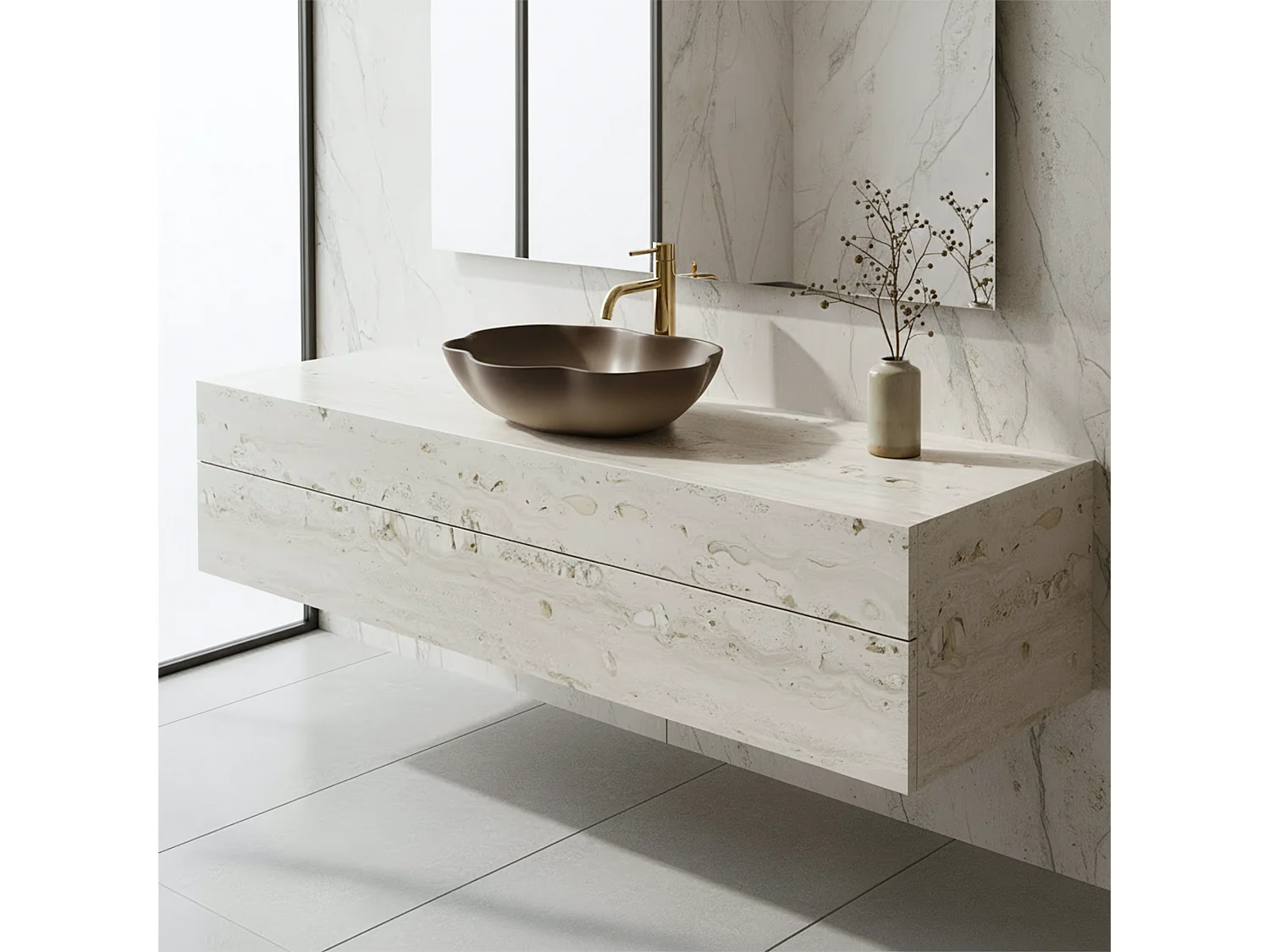 Vasque À Poser Rea Pearl Ombre 48 Beige