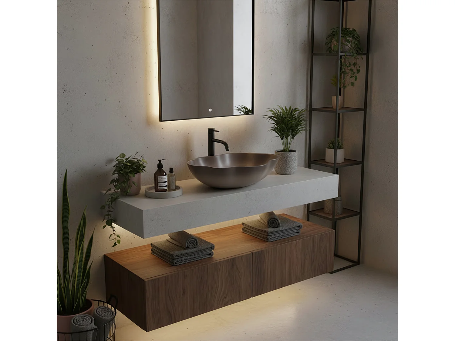 Vasque À Poser Rea Pearl Ombre 48 Beige