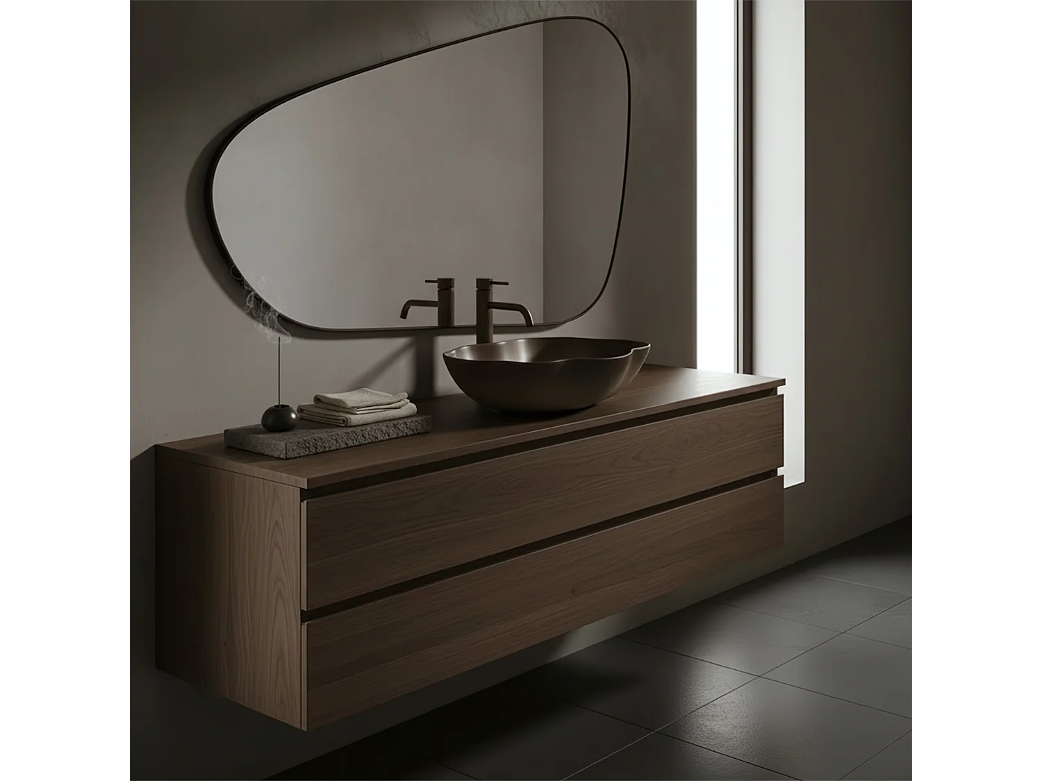 Vasque À Poser Rea Pearl Ombre 48 Beige