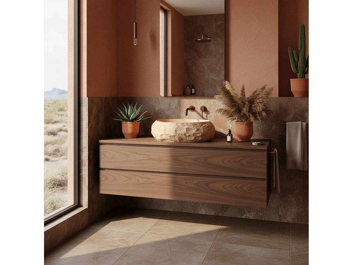 Vasque À Poser Rea Mika Light Terracotta Beige