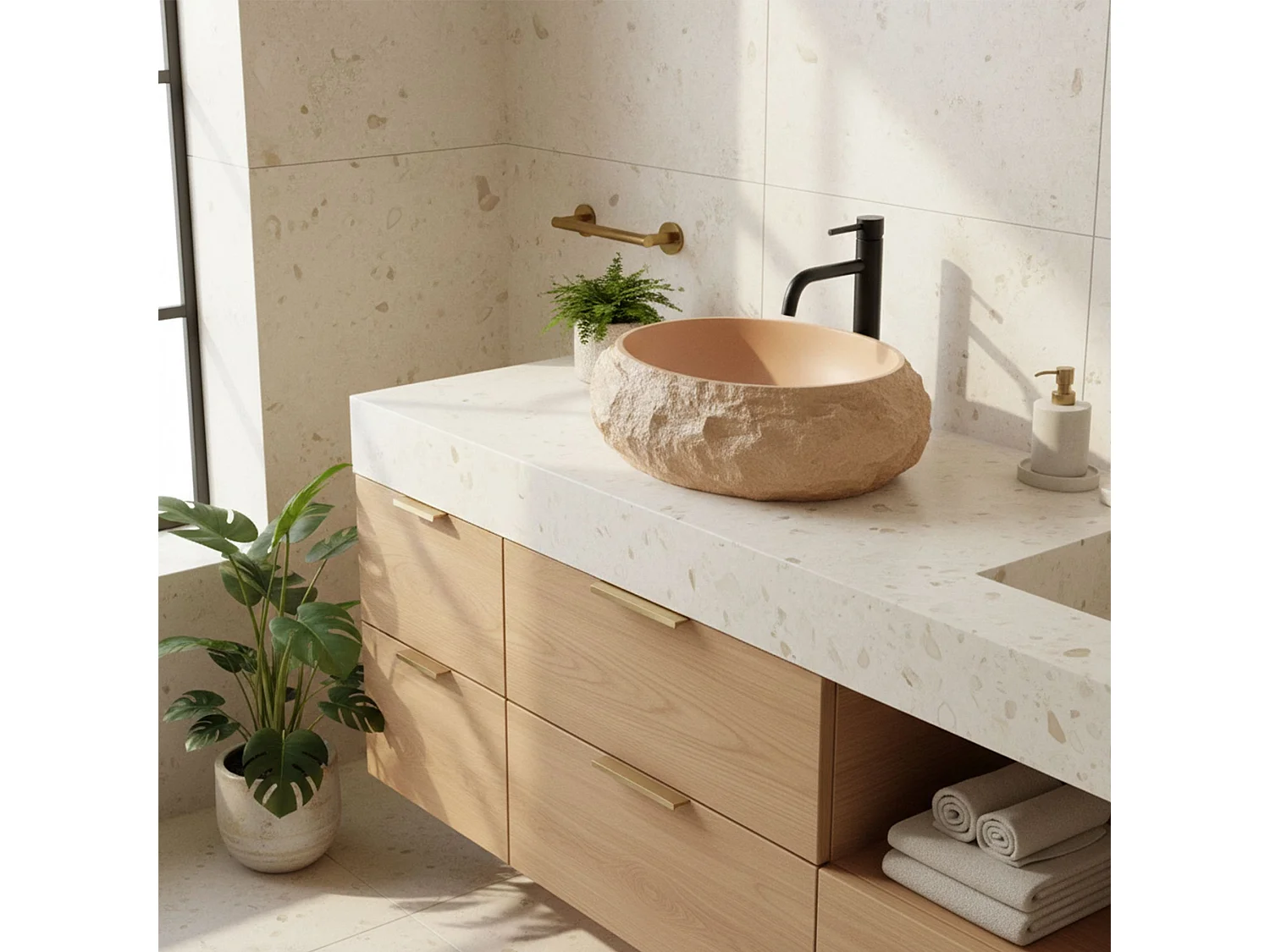 Vasque À Poser Rea Mika Light Terracotta Beige