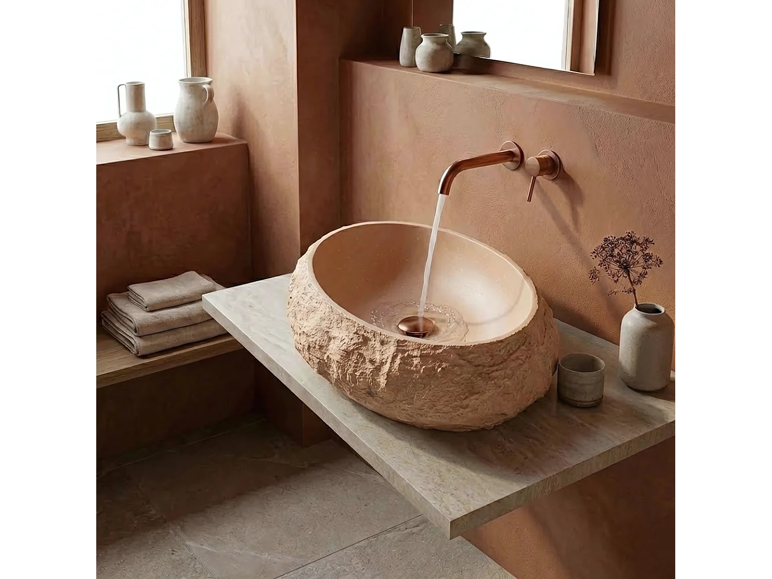 Vasque À Poser Rea Mika Light Terracotta Beige