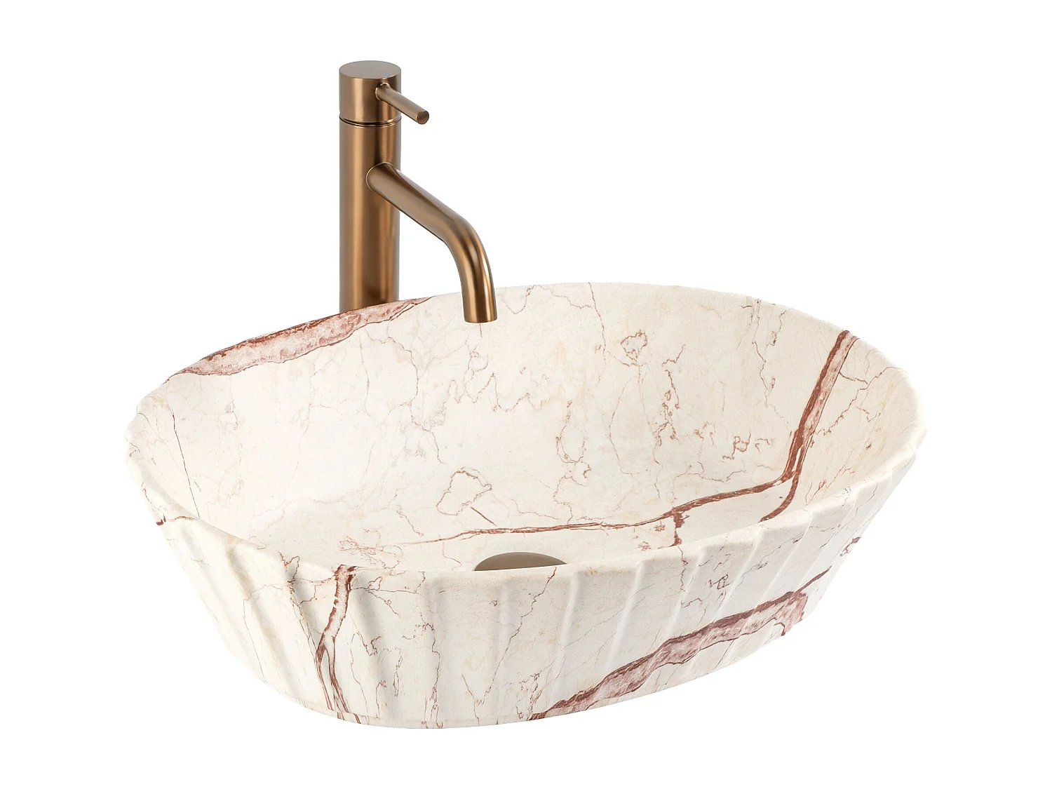 Vasque À Poser Rea Samanta Zen Beige, Stone Imitation