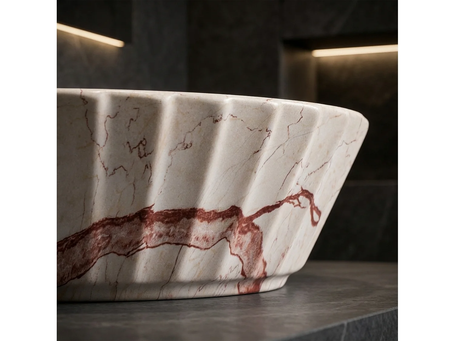 Vasque À Poser Rea Samanta Zen Beige, Stone Imitation