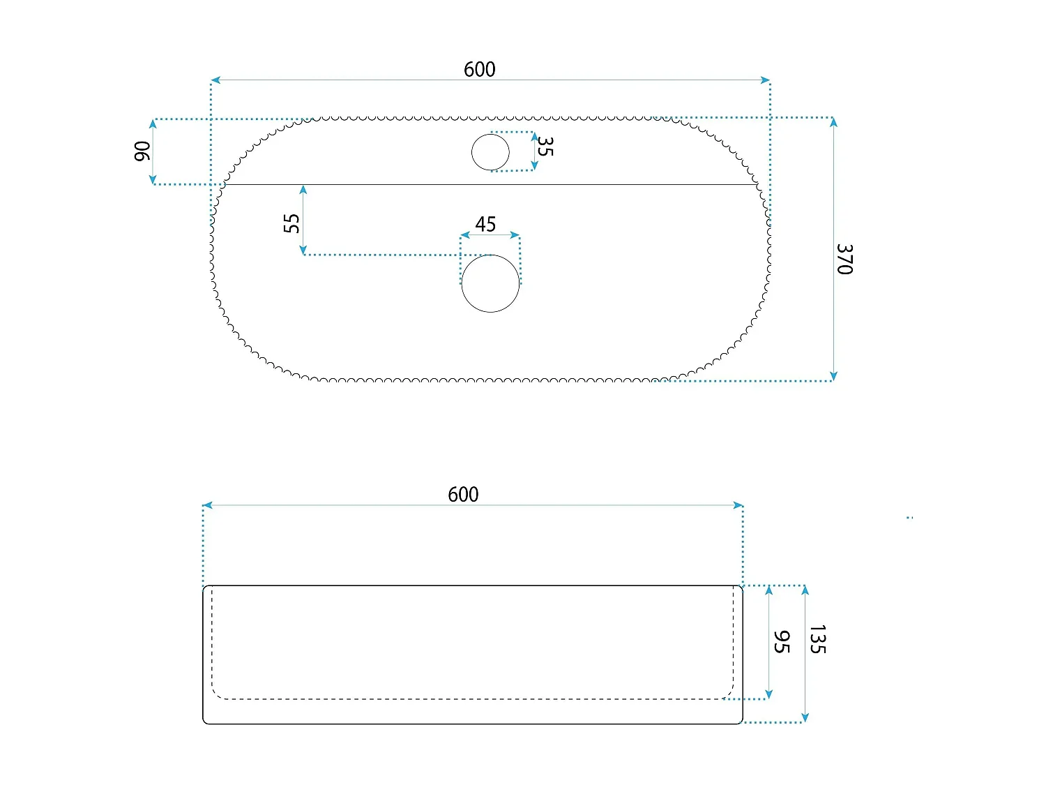 Opzetwastafel Rea Marcela 60 Vanilla Beige