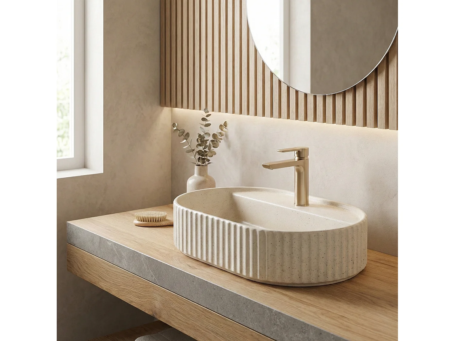 Opzetwastafel Rea Marcela 60 Vanilla Beige