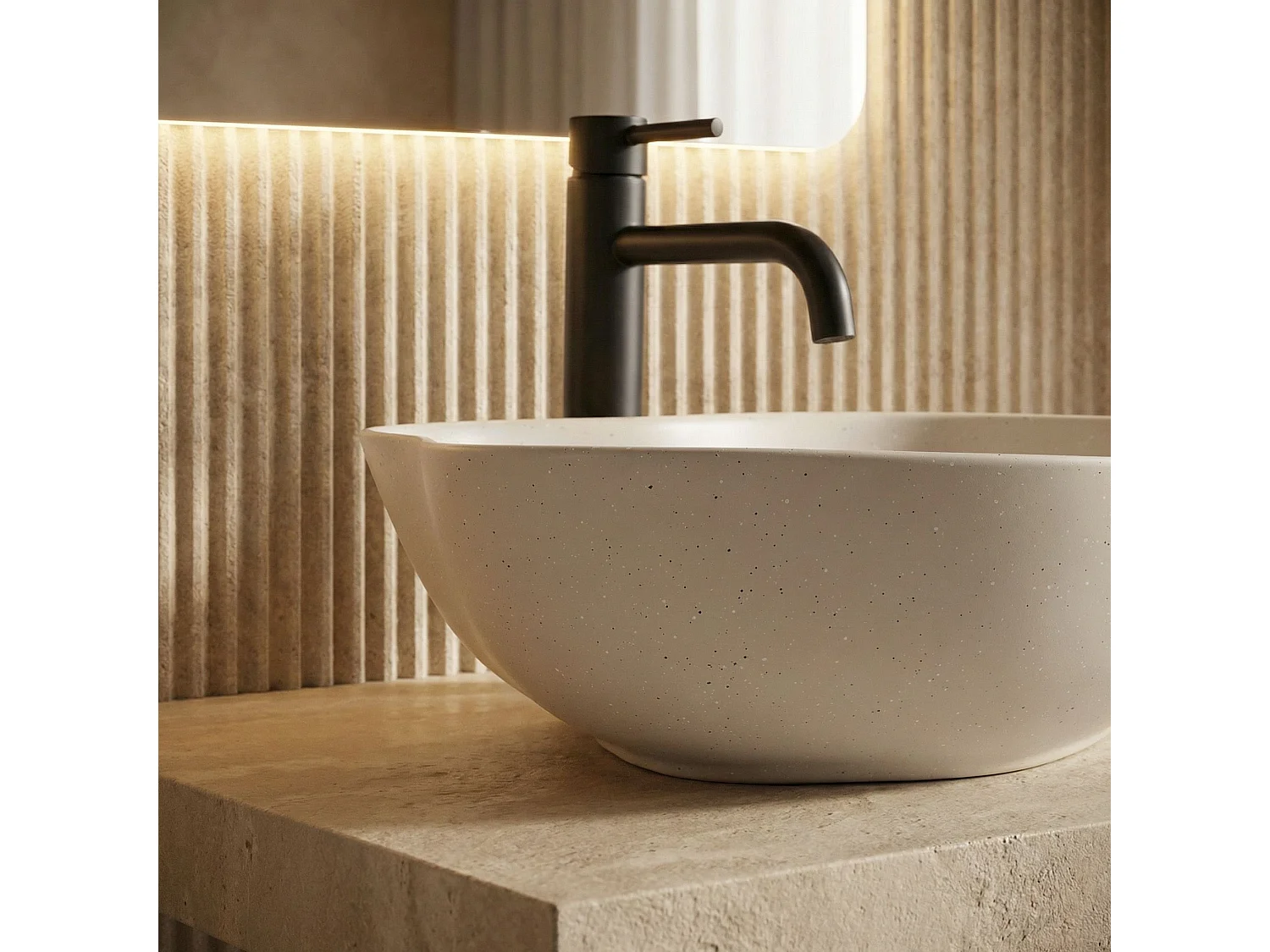 Opzetwastafel Rea Pearl Warm Beige