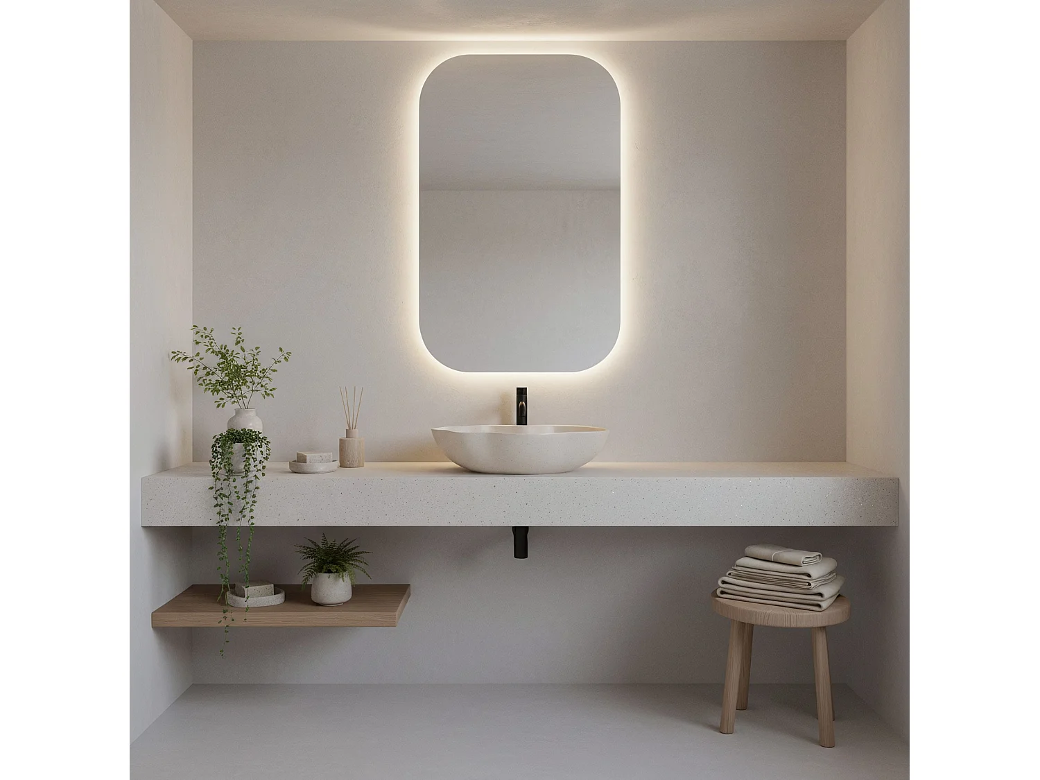 Opzetwastafel Rea Pearl Warm Beige