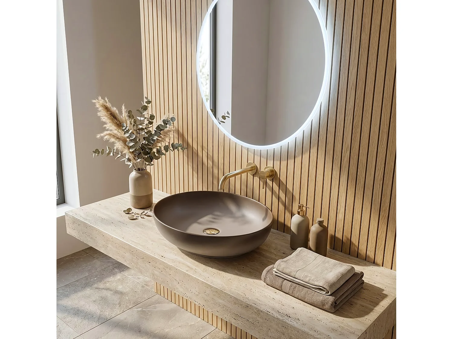 Opzetwastafel Rea Carola Ombre Beige