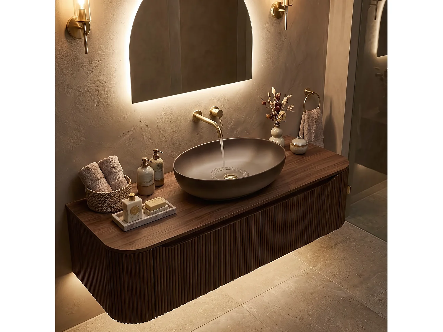 Opzetwastafel Rea Carola Ombre Beige