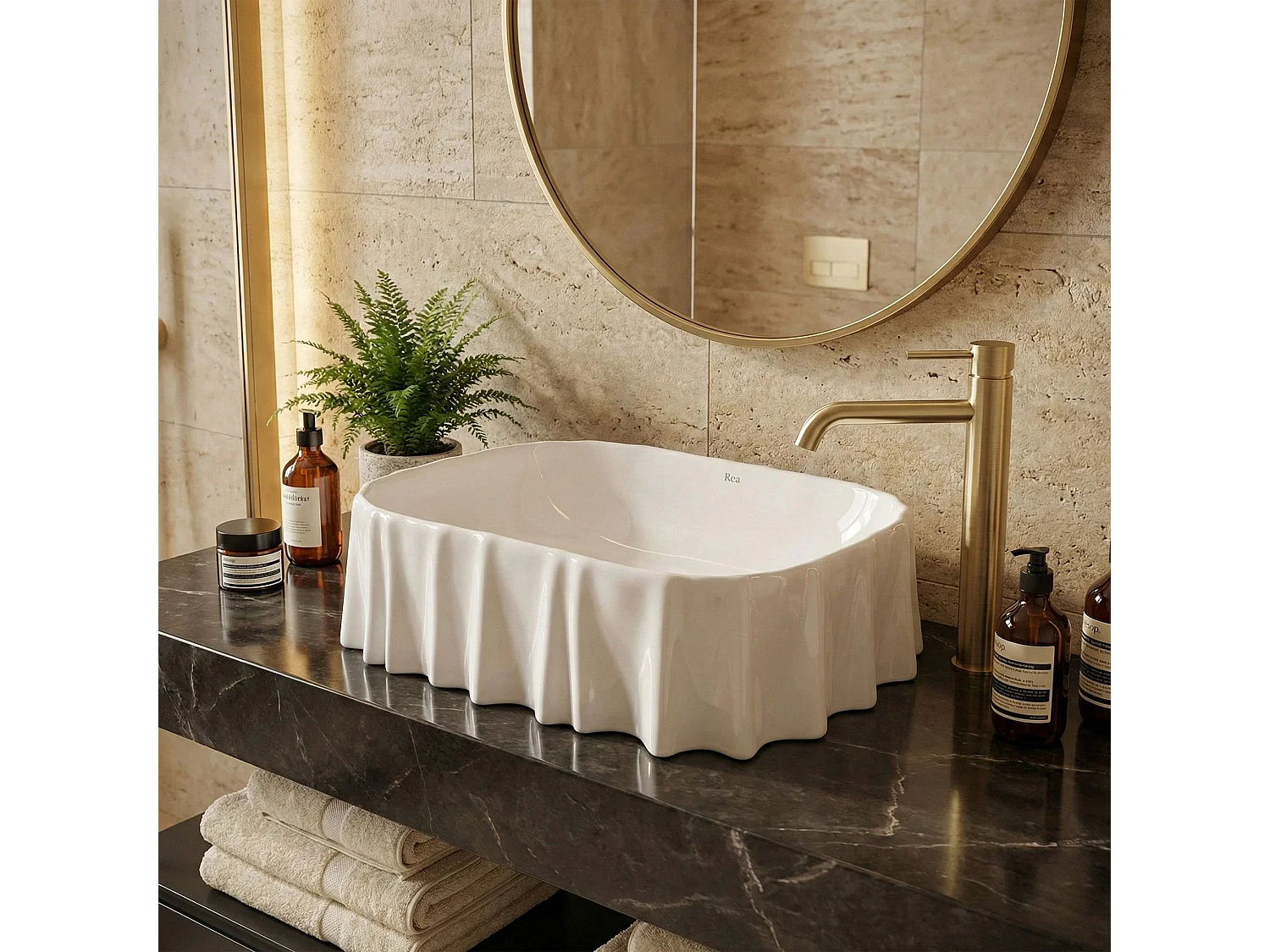 Vasque À Poser Rea Atria White