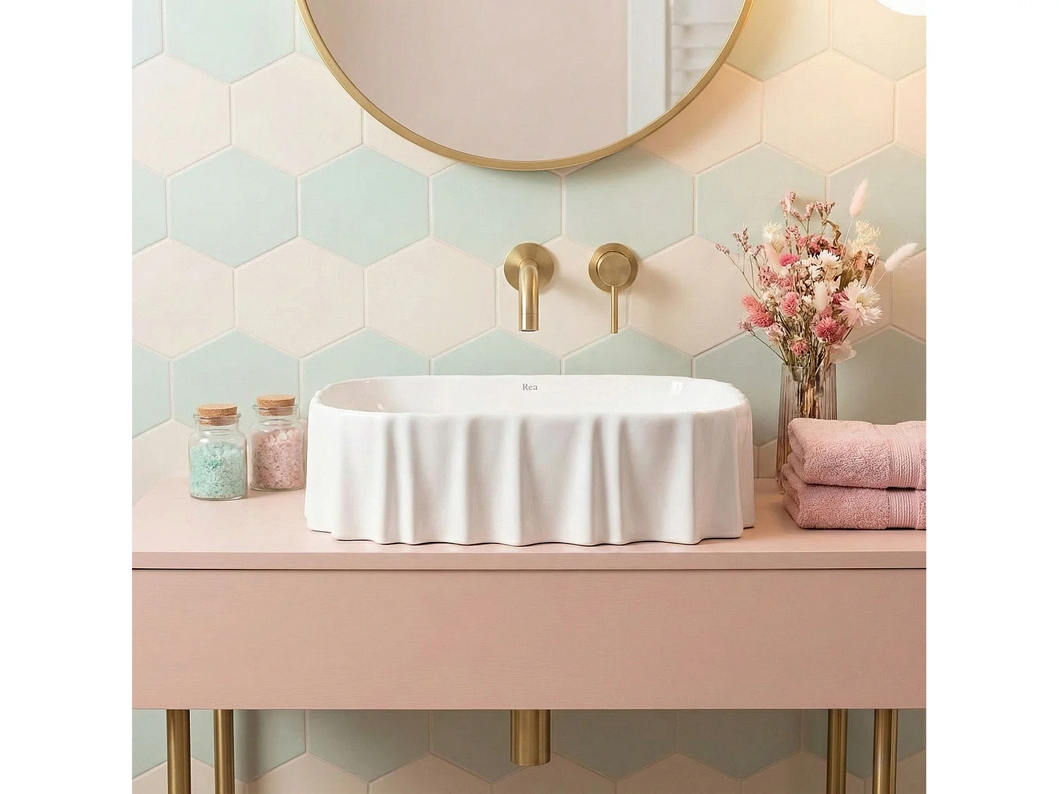 Vasque À Poser Rea Atria White