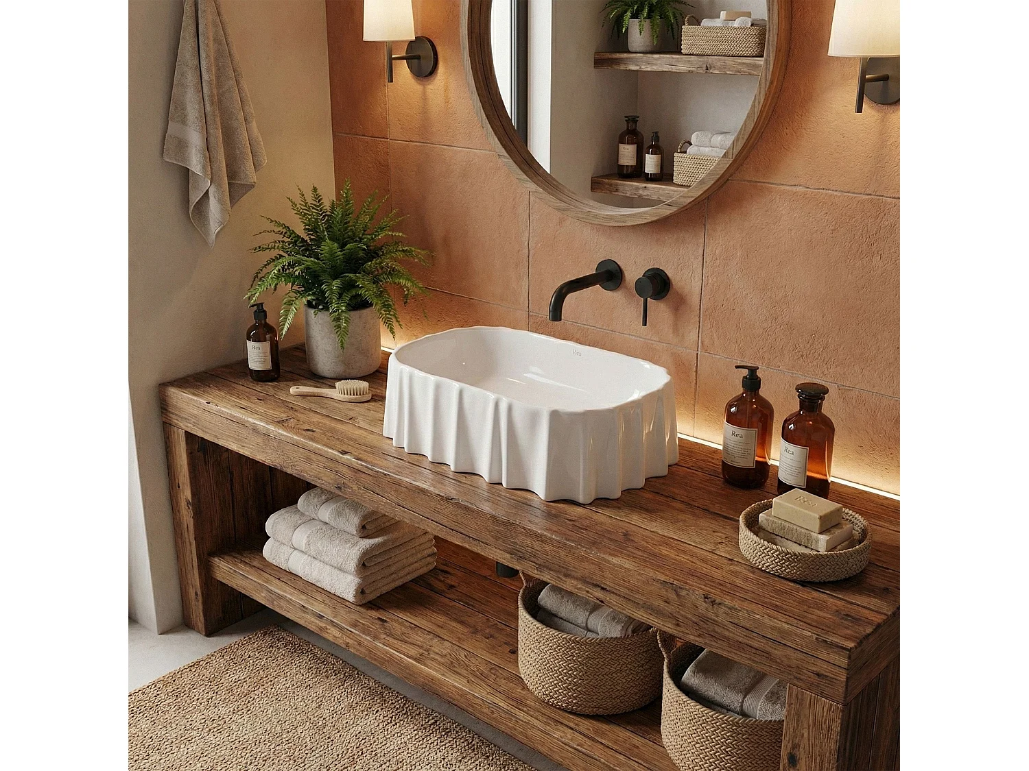 Vasque À Poser Rea Atria White