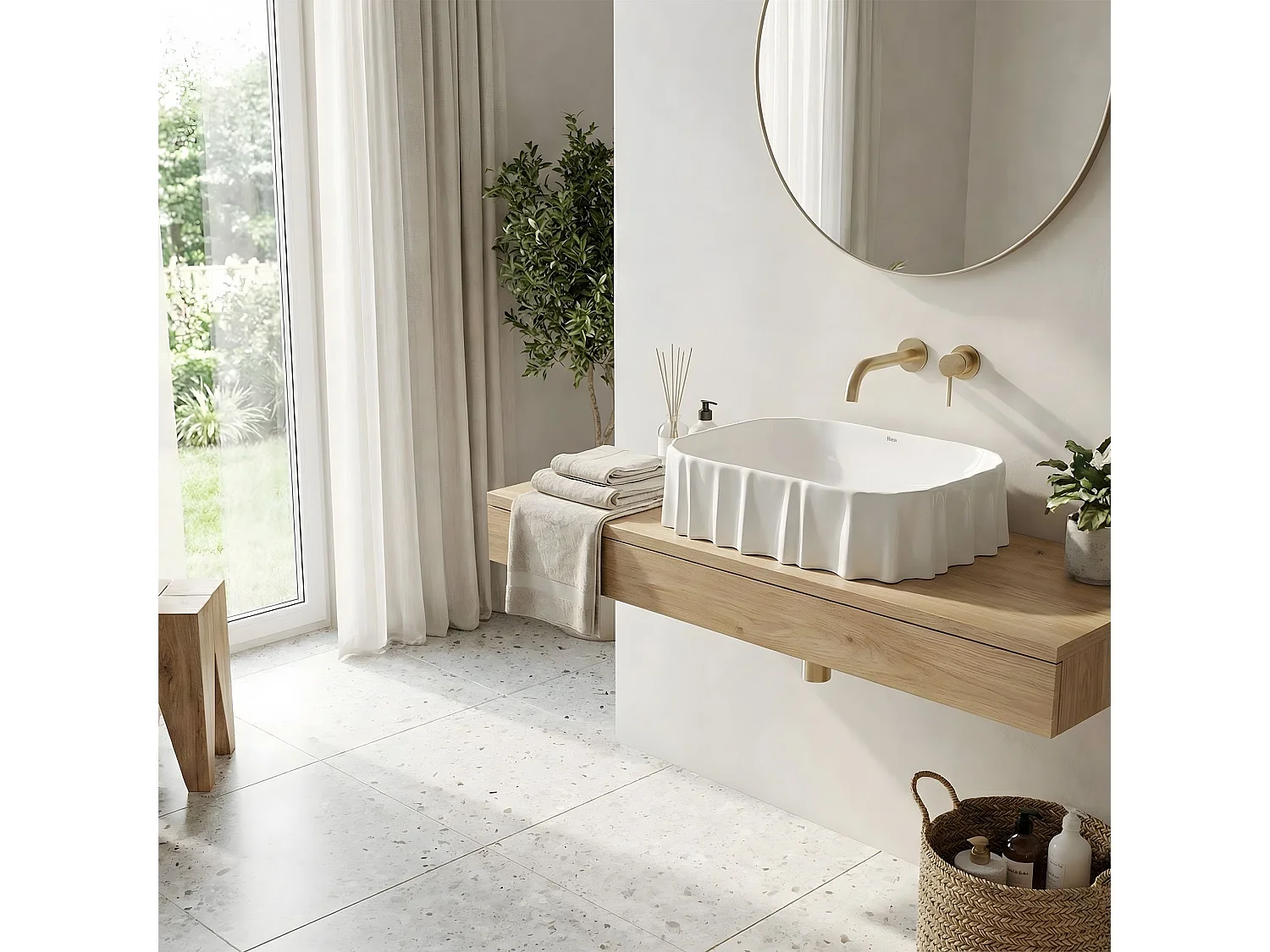 Vasque À Poser Rea Atria White