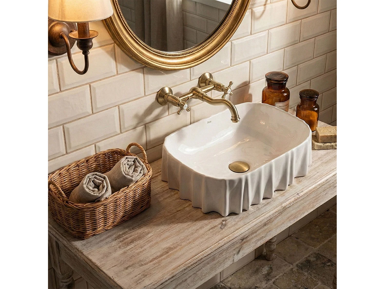 Vasque À Poser Rea Atria White