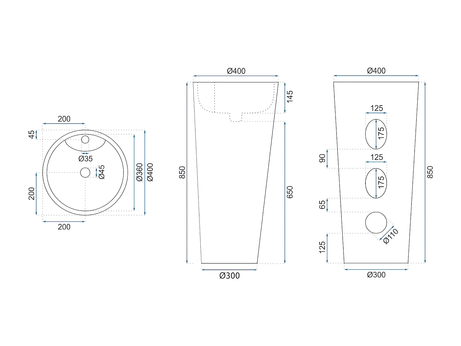 Lavabo Sur Pied Rea Blanka Savana Matt Beige