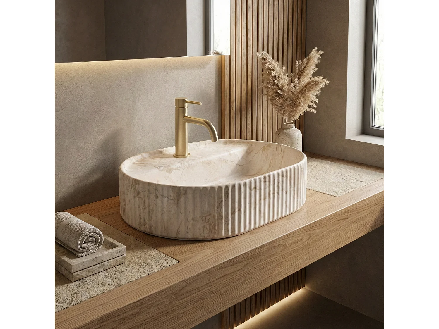 Vasque À Poser Rea Marcela 50 Saturn Beige