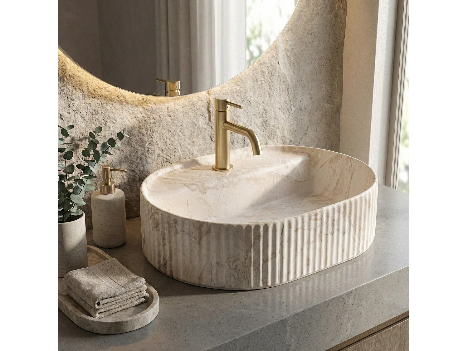 Vasque À Poser Rea Marcela 50 Saturn Beige