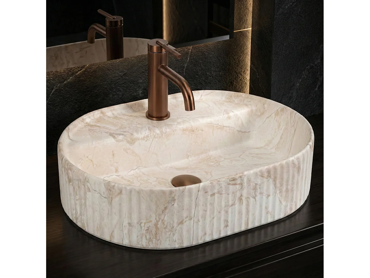 Vasque À Poser Rea Marcela 50 Saturn Beige