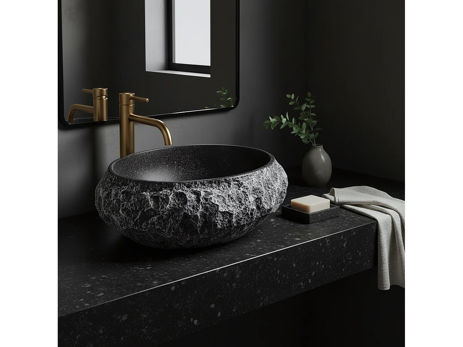 Vasque À Poser Rea Mika Gabro Black