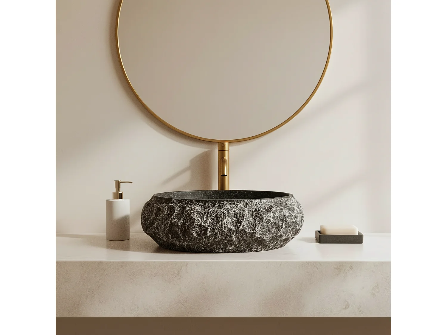 Vasque À Poser Rea Mika Gabro Black