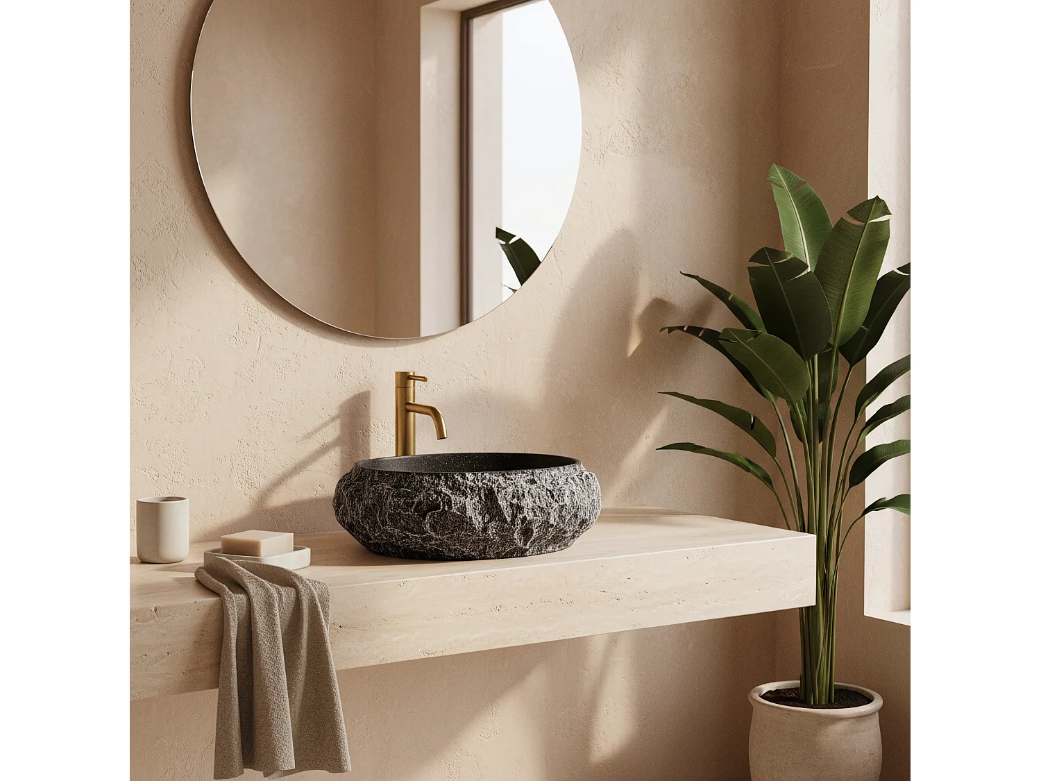 Vasque À Poser Rea Mika Gabro Black