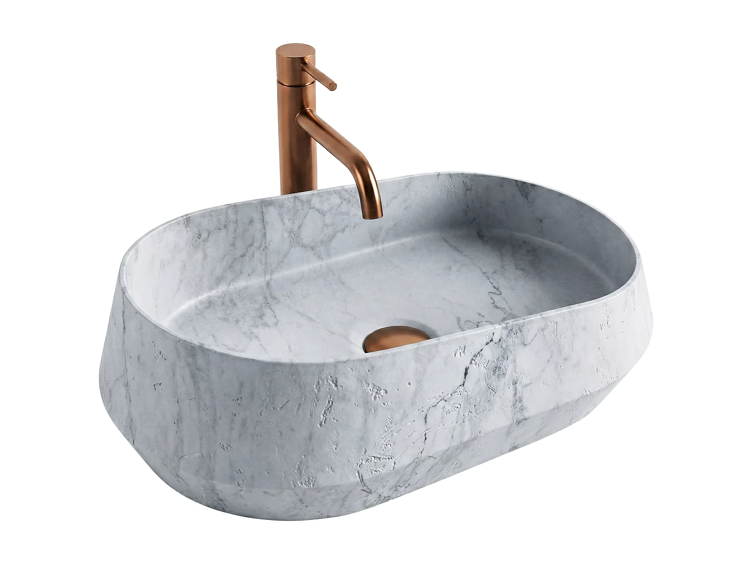 Vasque À Poser Rea Venice Imitation Stone, Gray