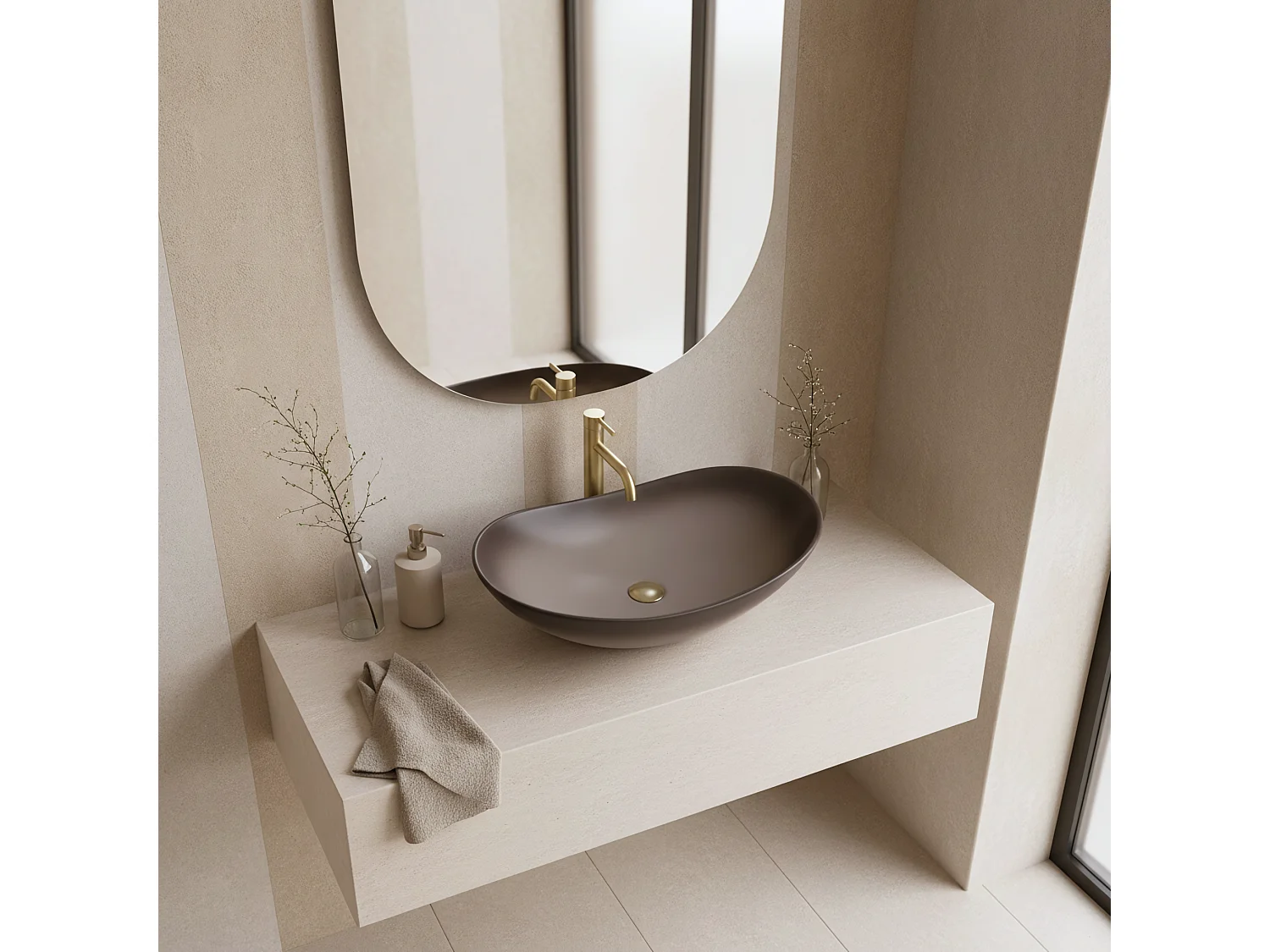 Opzetwastafel Rea Royal Ombre Beige