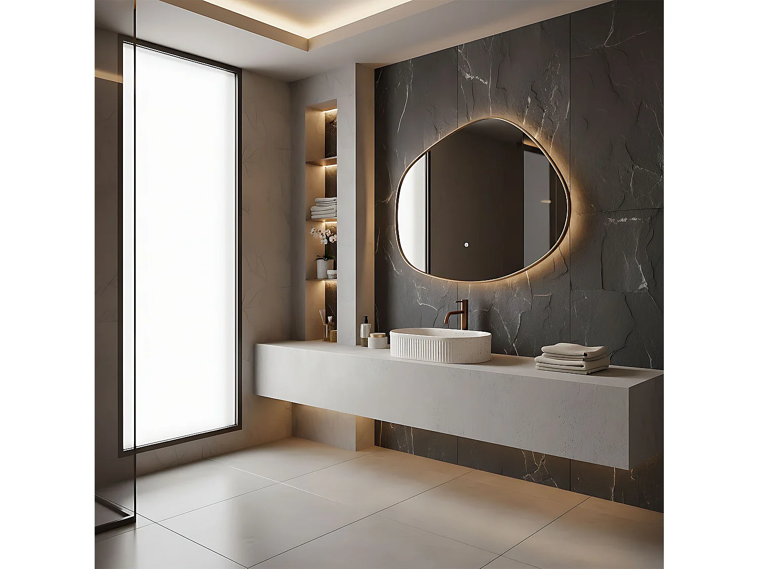 Opzetwastafel Rea VANDA 48 Beige