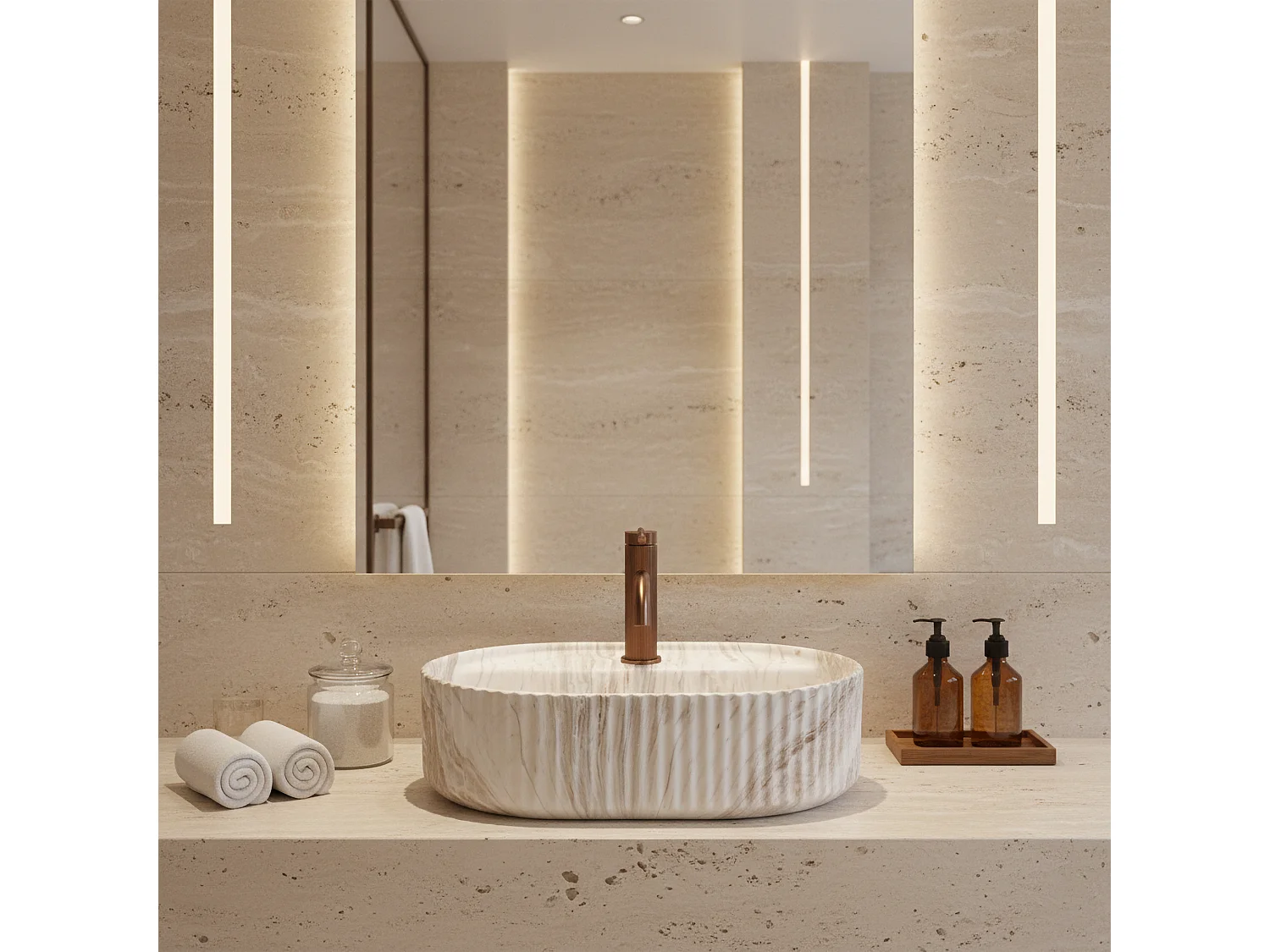 Opzetwastafel Rea Marcela 50 Kallisto Beige