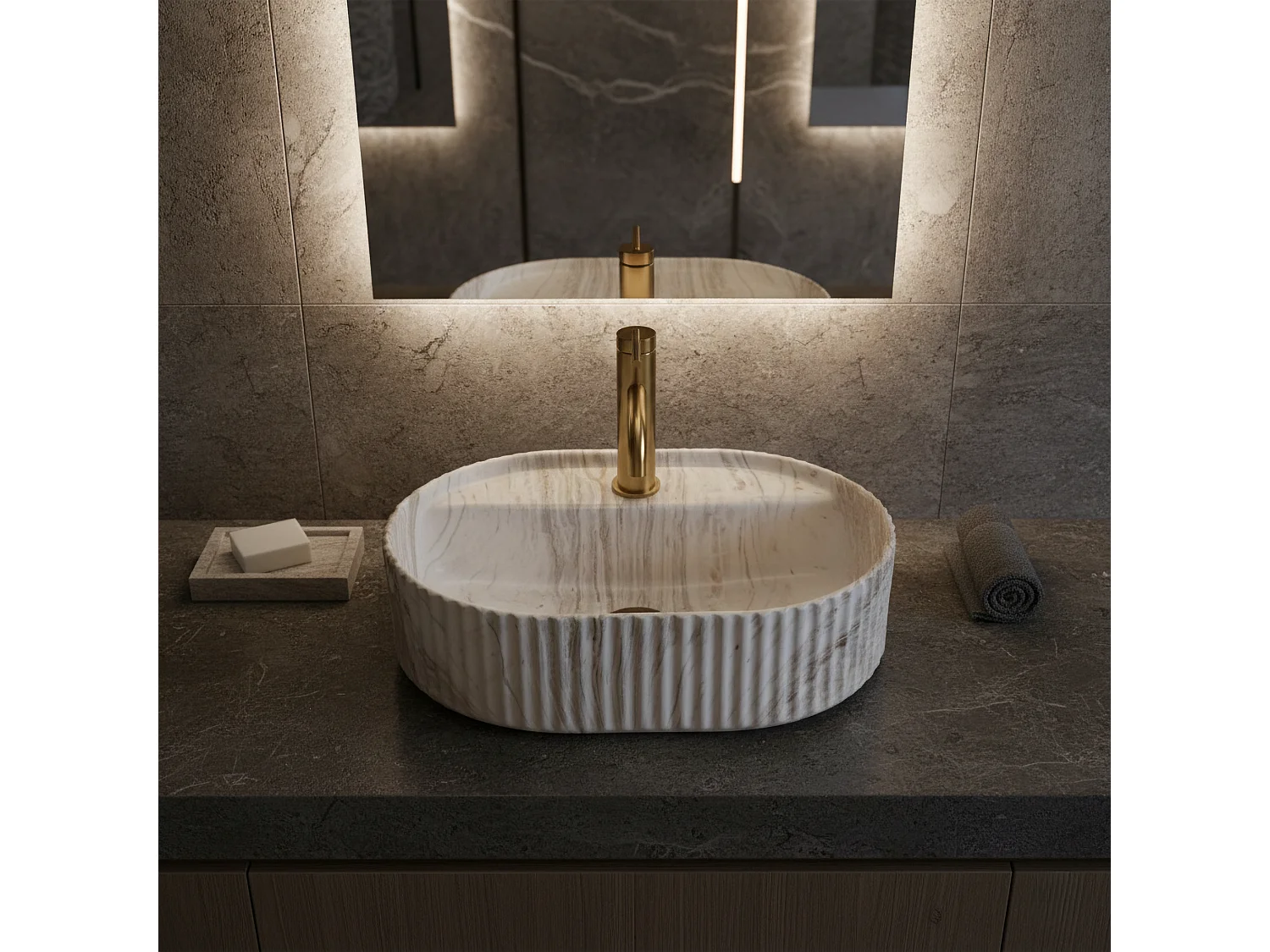 Opzetwastafel Rea Marcela 50 Kallisto Beige