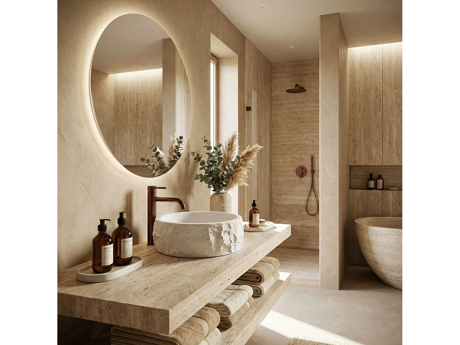 Vasque À Poser Rea Alice White, Imitation Stone