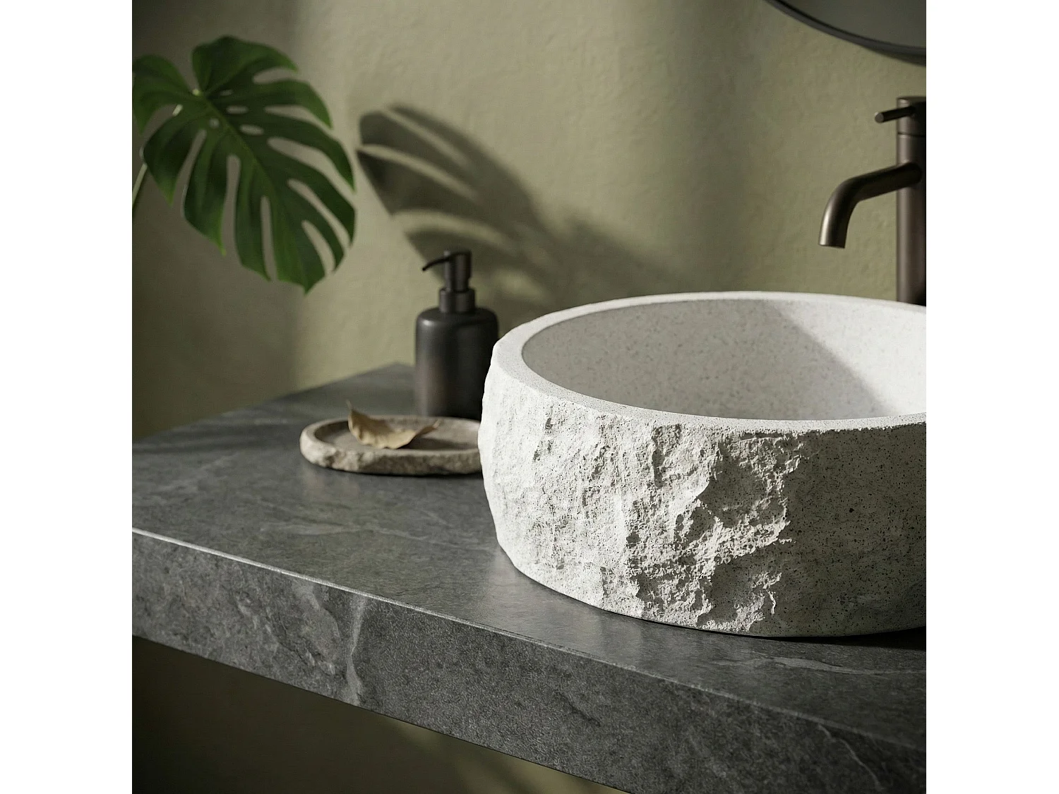 Vasque À Poser Rea Alice White, Imitation Stone