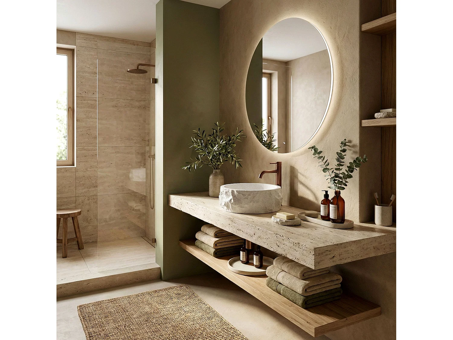 Vasque À Poser Rea Alice White, Imitation Stone