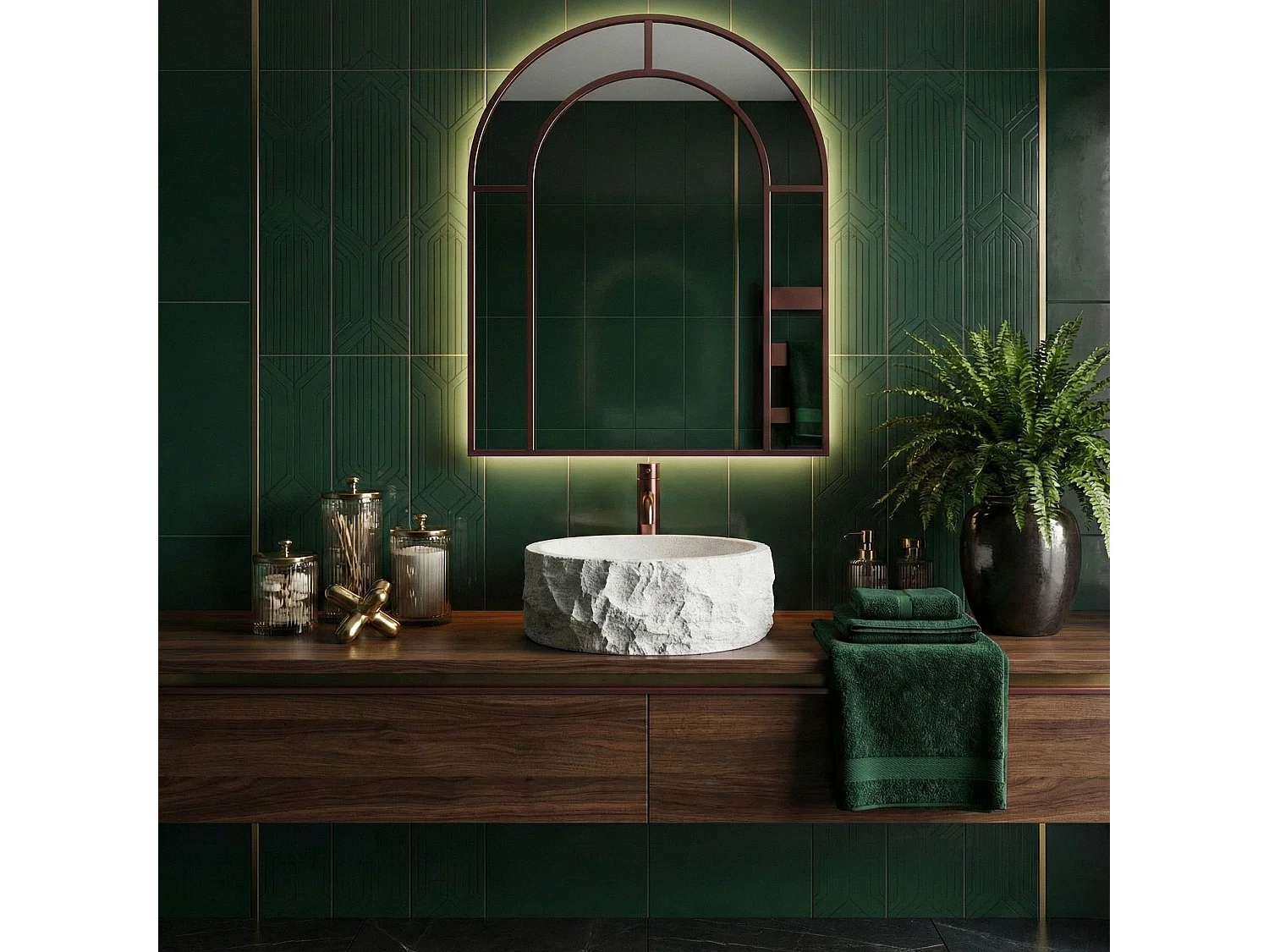 Vasque À Poser Rea Alice White, Imitation Stone