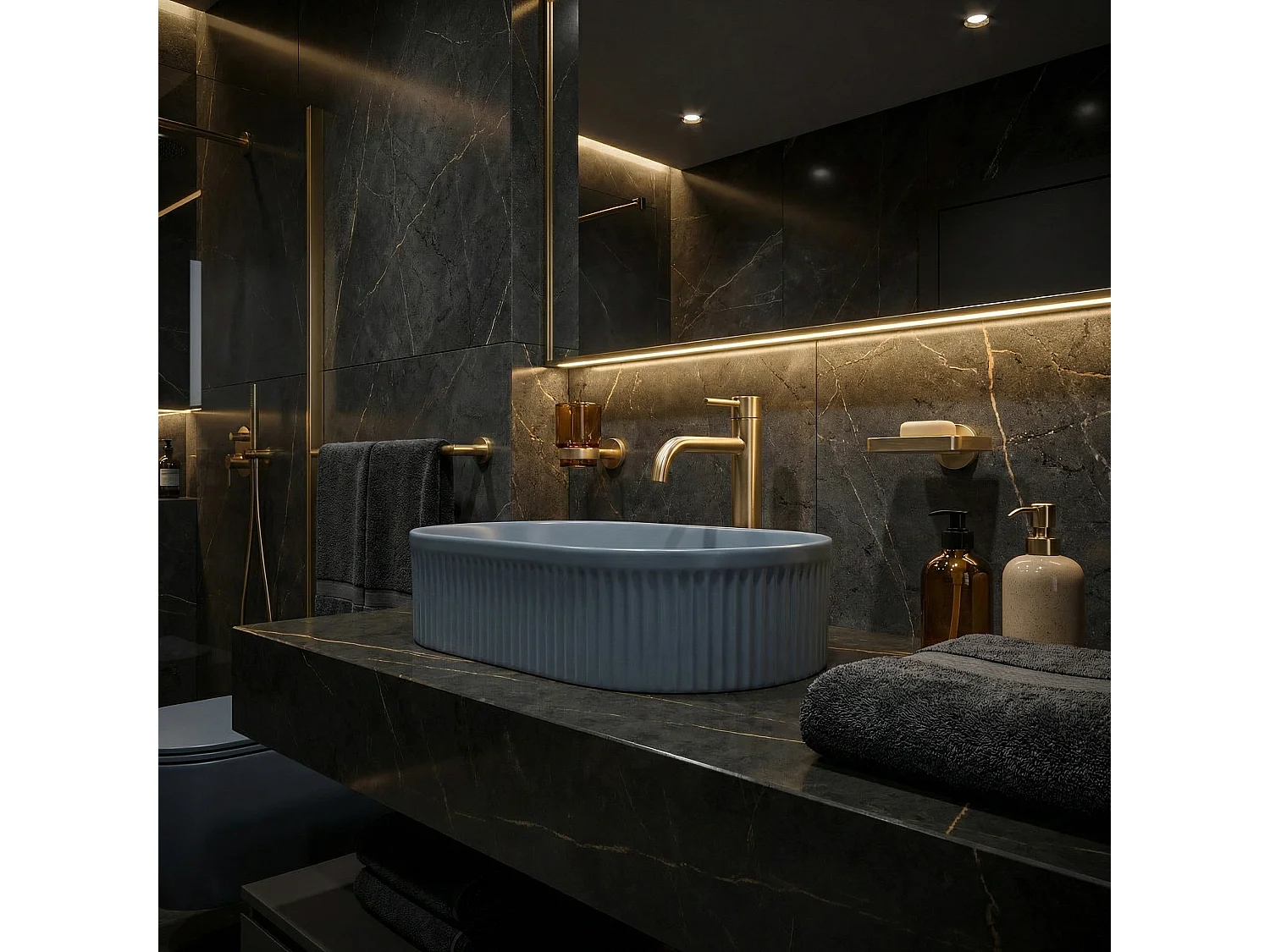 Vasque À Poser Rea Vanda Blueberry Matt 48 Blue