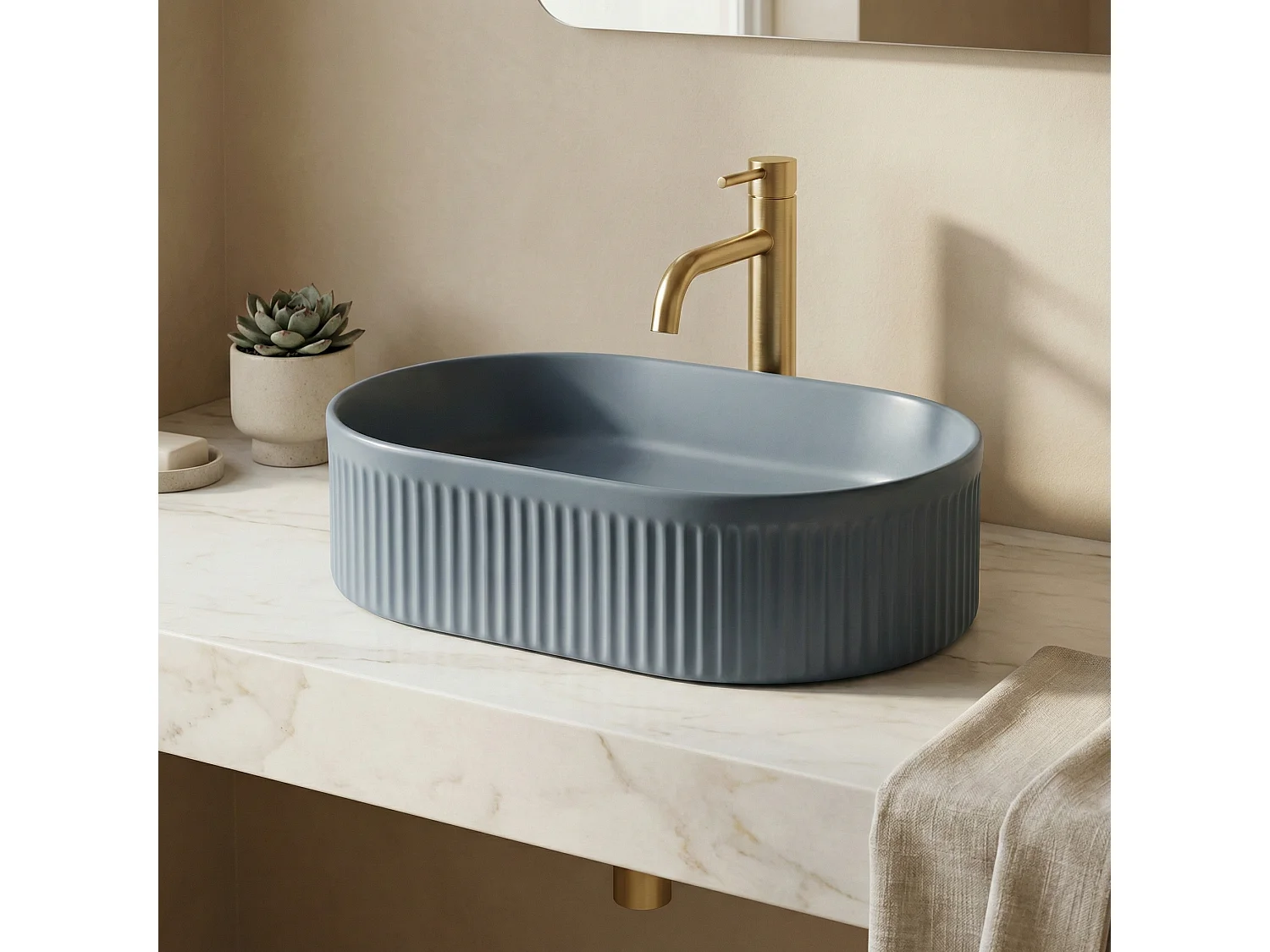 Vasque À Poser Rea Vanda Blueberry Matt 48 Blue