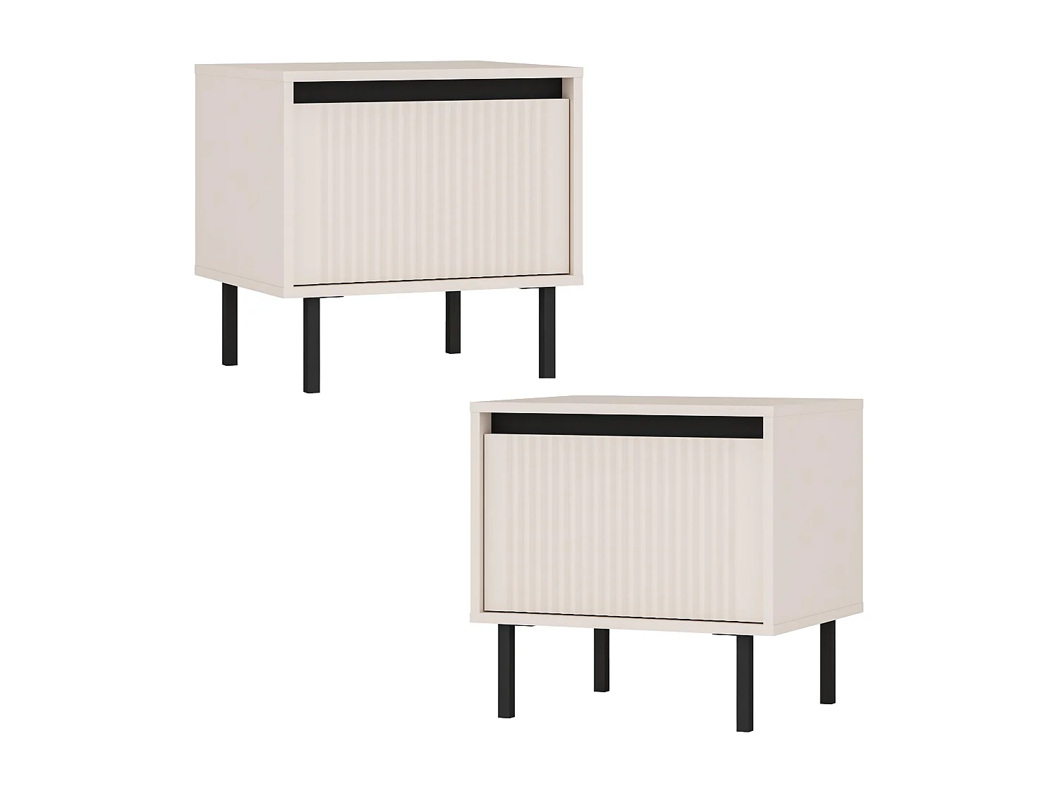 AX LIVING Table de chevet BODRUM lot de 2 1 tiroir beige sable