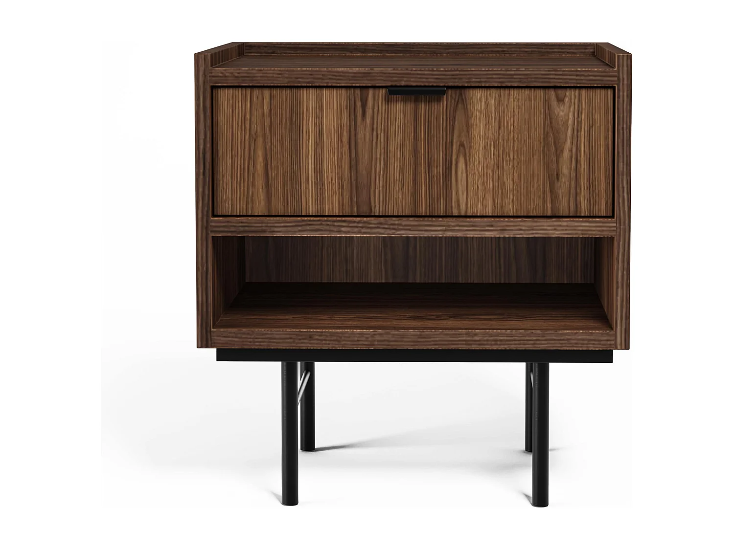 AX LIVING Nordiva Table de chevet 40 cm Warmia Walnut bois moderne